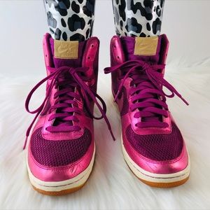 Nike Air AF1-Light Magenta Pink High Top Sneakers